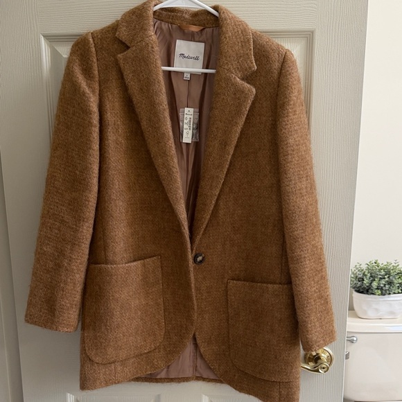 Madewell Jackets & Blazers - Madewell Camel Brown Wool-Blend Single-Button Blazer